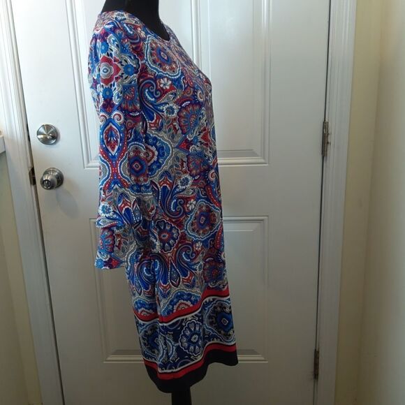 Tacera 3/4 sleeve Paisley textured print dress - Picture 7 of 11